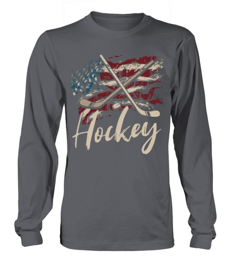 American Flag Hockey 4th of July for Athletes Long sleeved Unisex