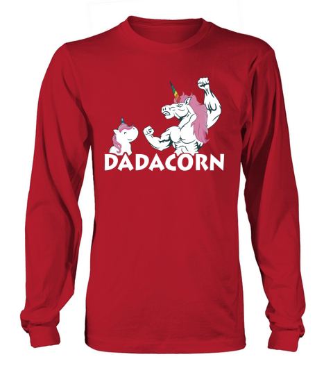 Dadacorn unicorn dad and baby fathers day shirt Long sleeved Unisex