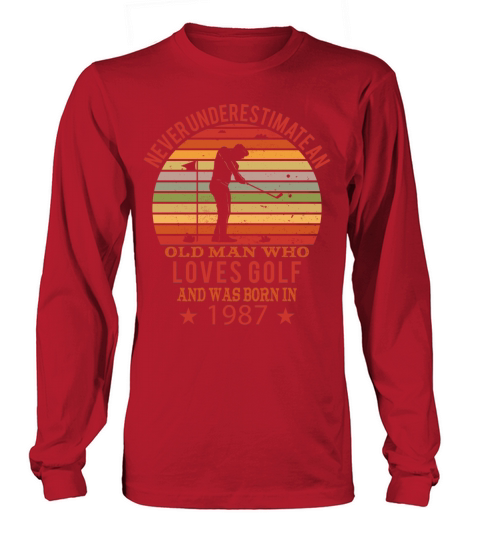 Golfing Golfplayers Vintage 1987 Birthday Long sleeved Unisex