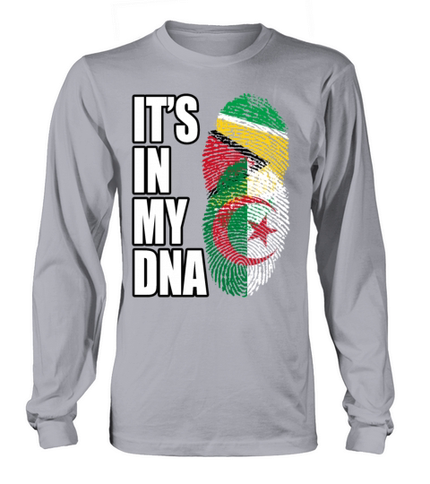 Guyanese And Algerian Mix Heritage DNA Flag Long sleeved Unisex
