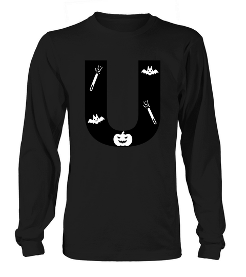 Halloween Alphabets Numbers Clipart U Long sleeved Unisex