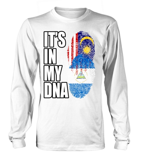 Malaysian And Nicaraguan Mix Heritage DNA Flag Long sleeved Unisex