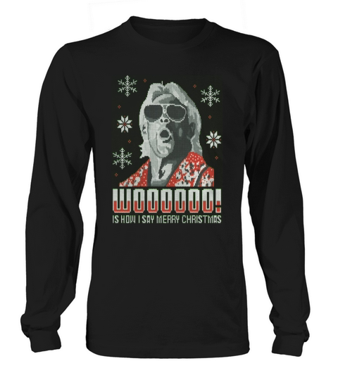 Ric Flair wwe xmas Tshirt Long sleeved Unisex
