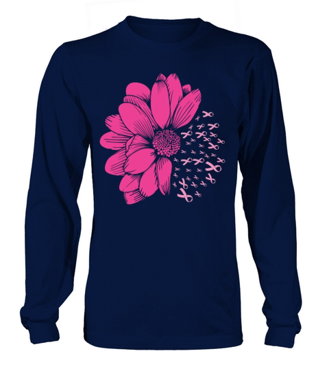 Sunflower Breast Cancer Awareness Ribbon Wear Pink Long sleeved Unisex
