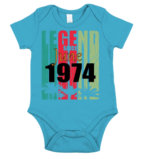 1974 vintage born in June gift Short Sleeve Baby One-Piece