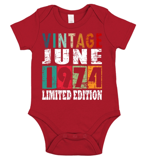 1974 vintage born in June gift Short Sleeve Baby One-Piece