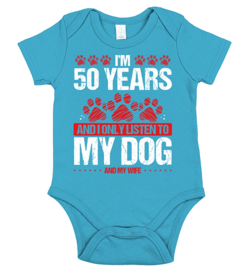50 Year Old Birthday Dog Dad to my Dog 50 Birthday Short Sleeve Baby One-Piece