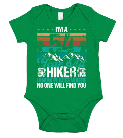 54 Birthday Hikers Vintage Mountains 54 Years Old Short Sleeve Baby One-Piece