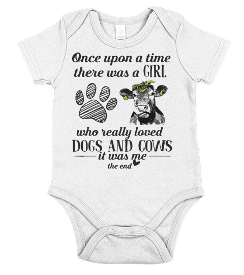 A girl who really loved dogs and cows it was me Short Sleeve Baby One-Piece