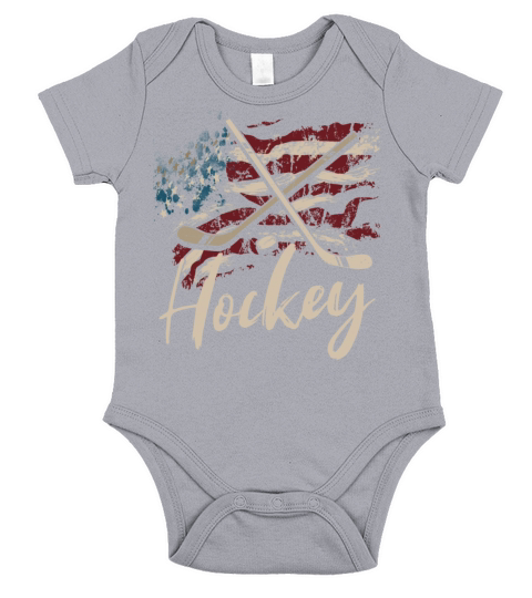 American Flag Hockey 4th of July for Athletes Short Sleeve Baby One-Piece