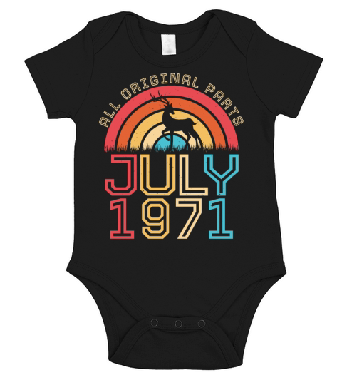 Birthday Greeting For July 1971 Short Sleeve Baby One-Piece