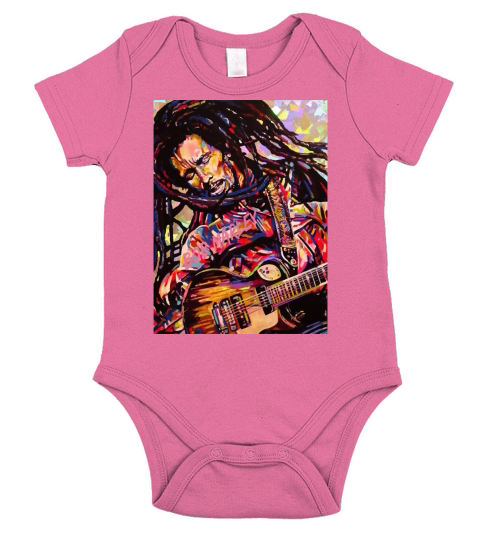 Bob Marley Art Short Sleeve Baby One-Piece