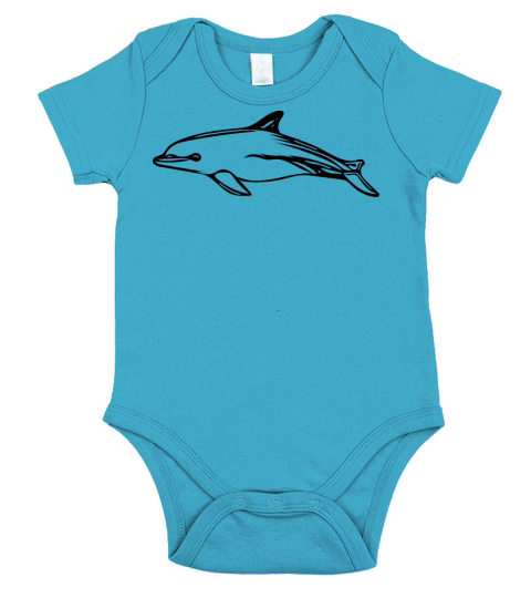 Cute Vintage Dolphin Short Sleeve Baby One-Piece