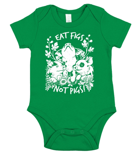 eat figs not pigs shirt vegan tees jzf Black Short Sleeve Baby One-Piece