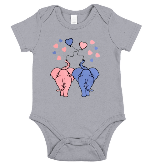 elephants in love Short Sleeve Baby One-Piece