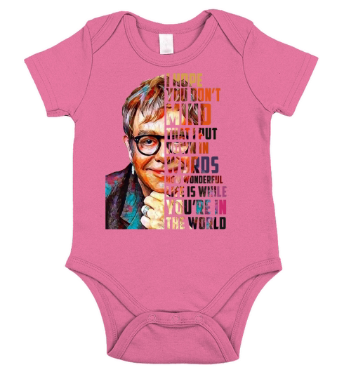 Elton John How Wonderful Life Is While You’re In The World shirt Short Sleeve Baby One-Piece