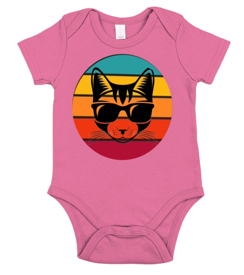 Funny cat with glasses Short Sleeve Baby One-Piece