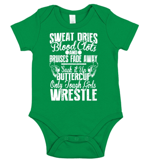 Girls Wrestling Shirt - Only Tough Girls Wrestle Short Sleeve Baby One-Piece
