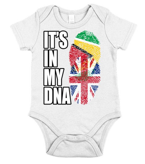 Guyanese And British Mix Heritage DNA Flag Short Sleeve Baby One-Piece