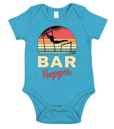 Gymnastics Unven Bar Hopper Acrobat Retro Gymnast Short Sleeve Baby One-Piece