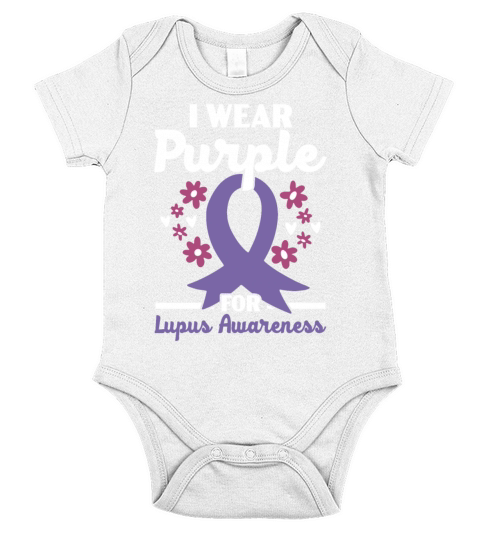 I Wear Purple For Lupus Awareness SLE Disease Short Sleeve Baby One-Piece