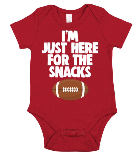 Im Just Here For The Snacks Quote Football Game Short Sleeve Baby One-Piece