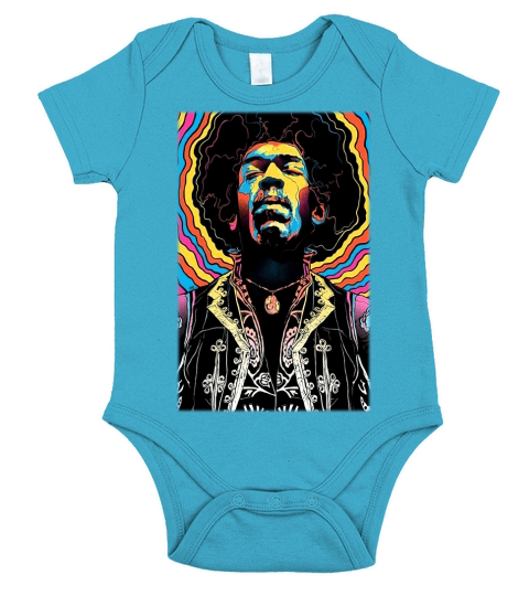 Jimi Hendrix King Short Sleeve Baby One-Piece