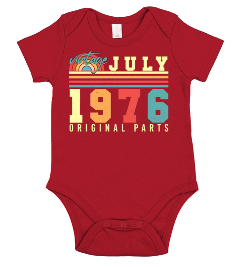 July 1976 Birthday Greeting Short Sleeve Baby One-Piece
