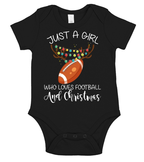 Just A Girl Who Loves Football And Christmas Funny Short Sleeve Baby One-Piece