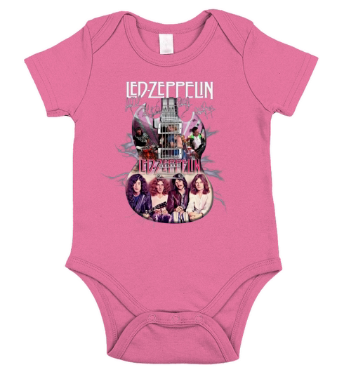 Led Zeppelin Guitar Signatures Short Sleeve Baby One-Piece