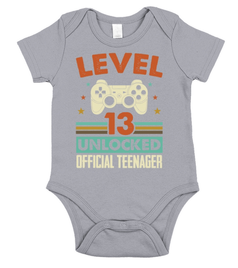 Level 13 Unlocked Official Teenager 13th Birthday Short Sleeve Baby One-Piece
