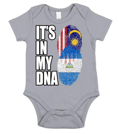 Malaysian And Nicaraguan Mix Heritage DNA Flag Short Sleeve Baby One-Piece