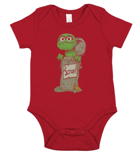 Oscar the grouch scram Short Sleeve Baby One-Piece