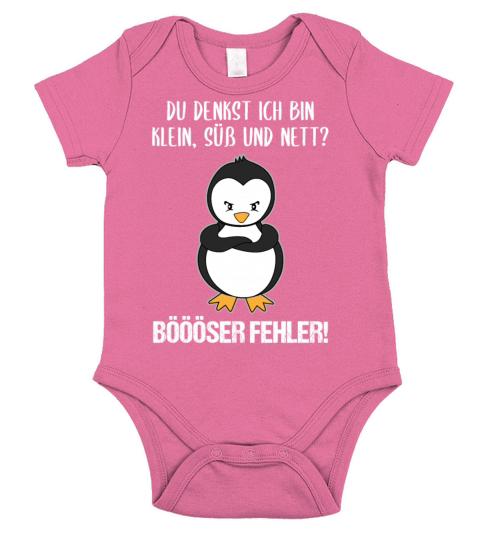Penguin Small Sweet Nice Funny Quote Gift Short Sleeve Baby One-Piece