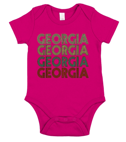 Retro America State Flag Vintage Georgia Short Sleeve Baby One-Piece