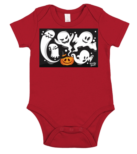 Spooky Ghost Halloween vector Short Sleeve Baby One-Piece