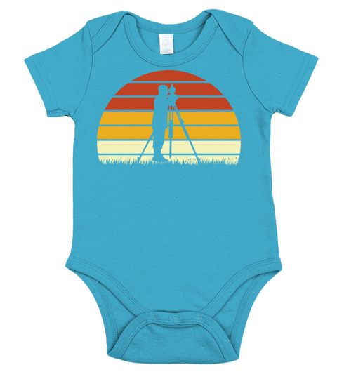 Survey Vintage Retro Color Gift For Land Surveyor Short Sleeve Baby One-Piece