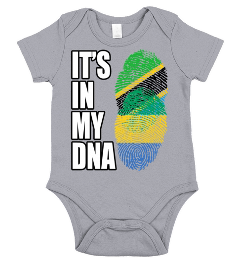 Tanzanian And Gabonese Vintage Heritage DNA Flag Short Sleeve Baby One-Piece