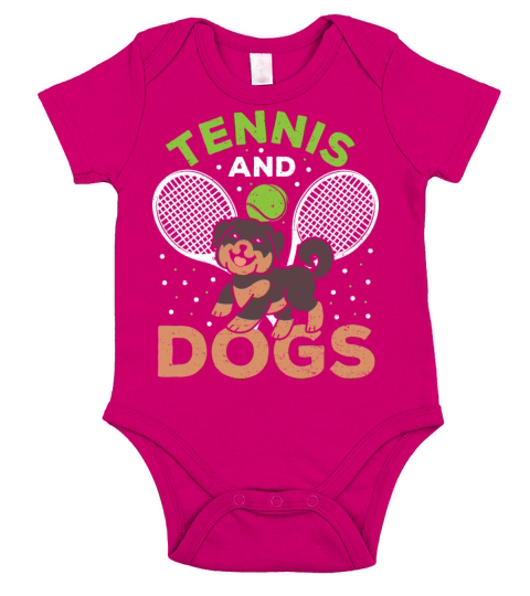 Tennis And Dogs - Tennis Short Sleeve Baby One-Piece