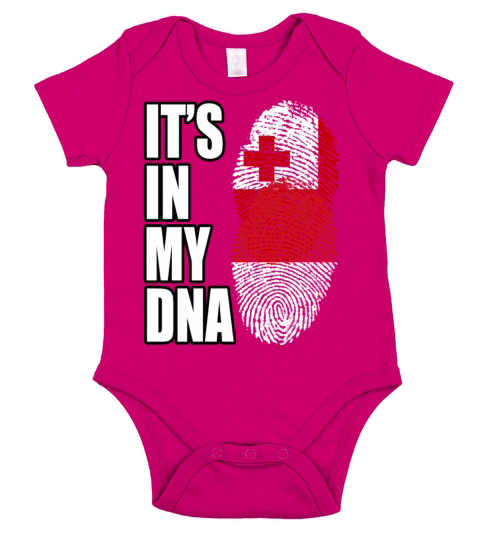 Tongan And Indonesian Mix Heritage DNA Flag Short Sleeve Baby One-Piece