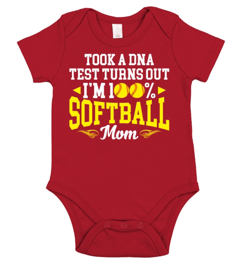Took A DNA Test Turns Out Im 100 Percent Softball Short Sleeve Baby One-Piece