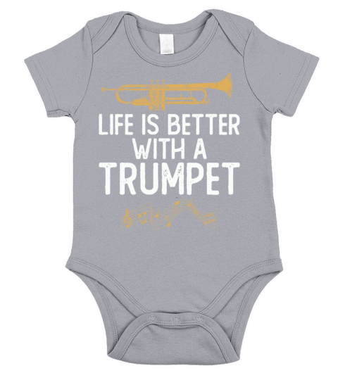 Trumpet Player Vintage Life Is Short Sleeve Baby One-Piece