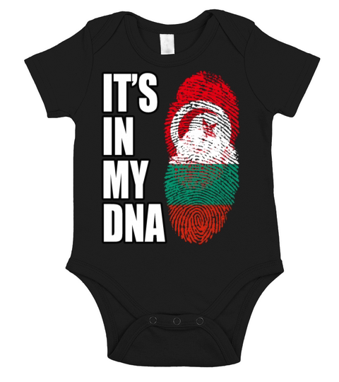 Tunisian And Bulgarian Mix Heritage DNA Flag Short Sleeve Baby One-Piece