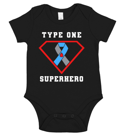 Type One Superhero Diabetes Type 1 Awareness Short Sleeve Baby One-Piece