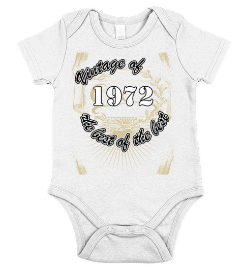 Vintage 1972 Birthday Saying Retro 50 Years Short Sleeve Baby One-Piece