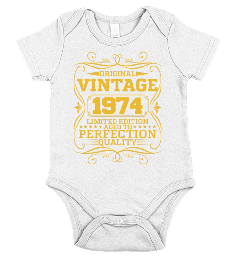 Vintage 1974 Original Limited Edition Short Sleeve Baby One-Piece