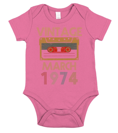 vintage march 1974 Short Sleeve Baby One-Piece