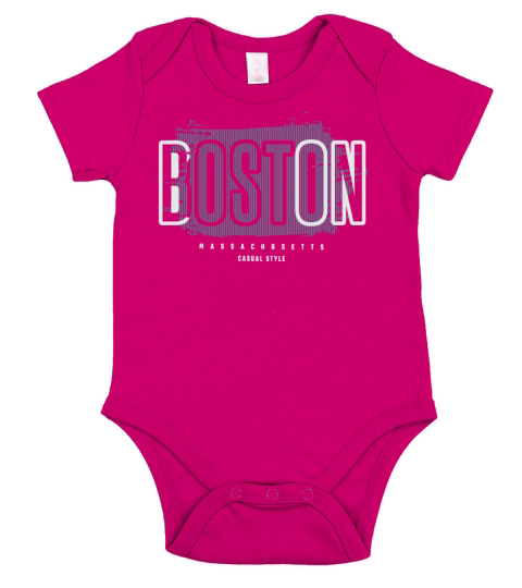 Vintage Retro Boston Massachusetts Short Sleeve Baby One-Piece