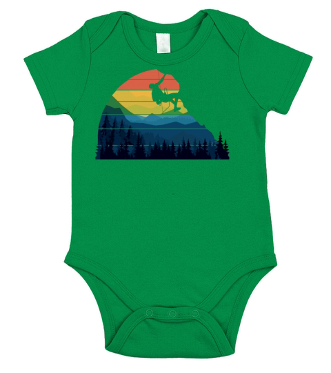 Vintage Rock Climbing Bouldering Style Climbers Short Sleeve Baby One-Piece