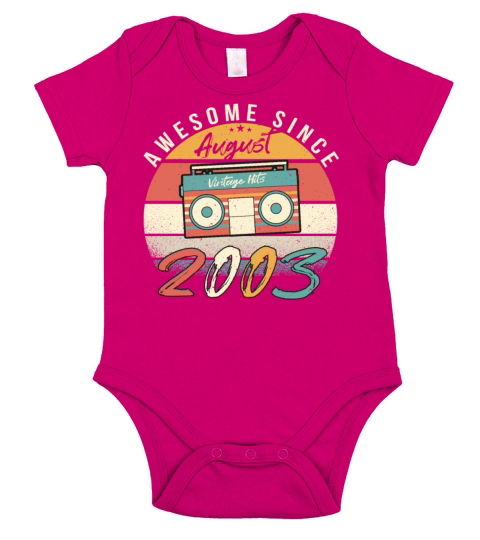 Year Of Birth 2003 In August Short Sleeve Baby One-Piece